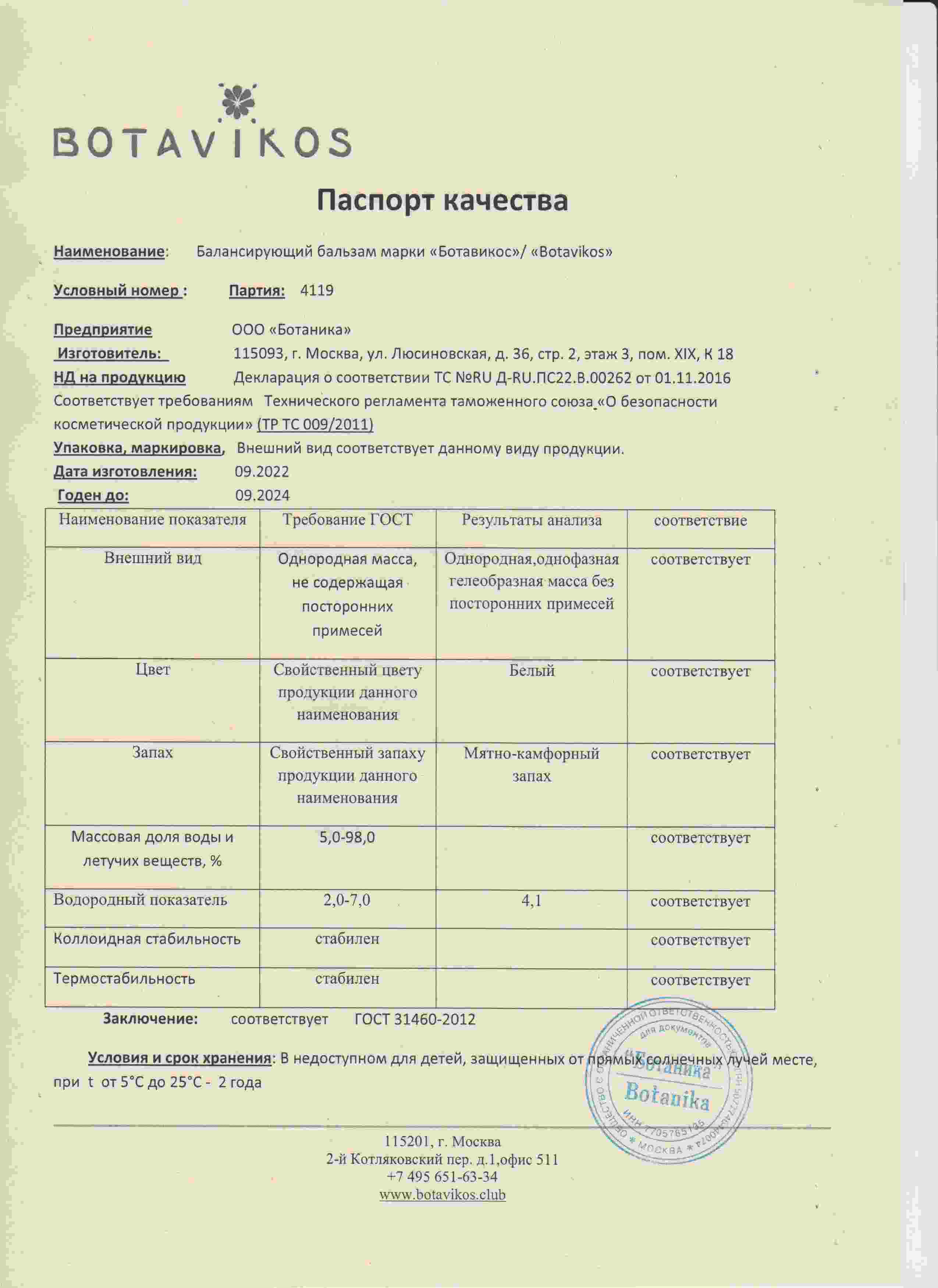 Паспорт №092022